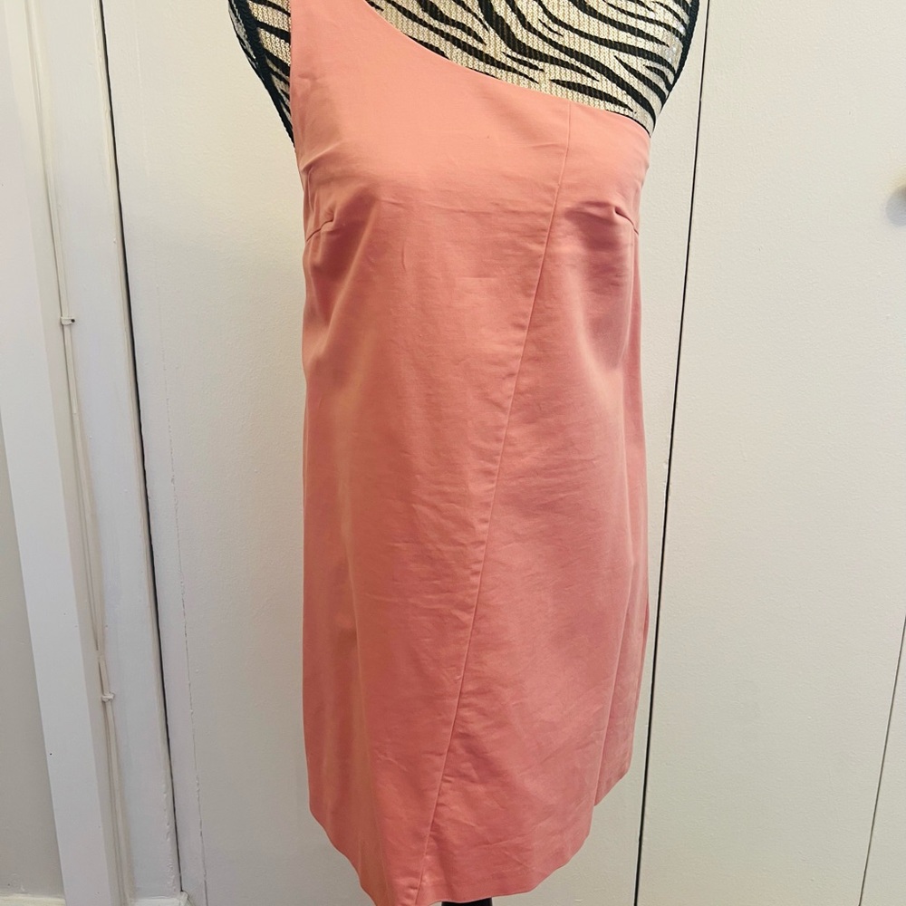 Zara One-Shoulder Coral Dress
